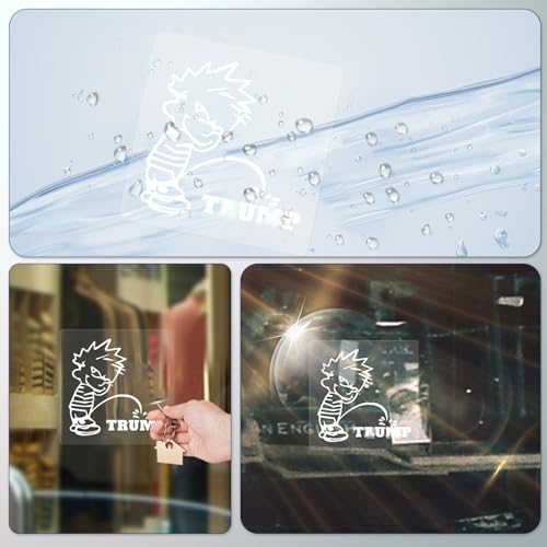 Image of ASUNO Calvin Peeing On Trxumxp Sticker Vinyl Decal Self-Adhesive Label 6 inch x 6 inch for Car Window Truck Auto Wall Laptop 10 PCS