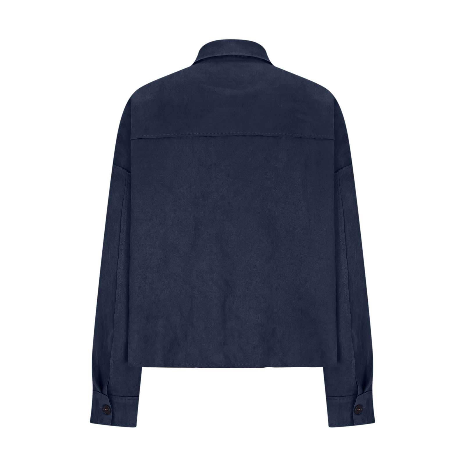 RLEHJN Veste Courte En Daim Pour Femme Veste Mi Saison Bouton Manteau En Faux Daim À Revers Vestes Décontractée À Manches Longues Jacket Couleur Unie Vêtement D'extérieur Pour Automne Hiver