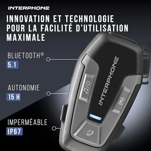 Intercom moto Bluetooth 5.1 Interphone U-COM 6R autonomie 15h pour communiquer sans coupure - 3