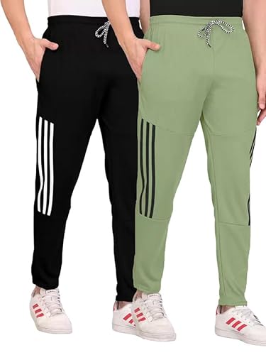 Men's Lycra Full Elastic Sport Wear Stretchable Track Pant Combo Pack of 2