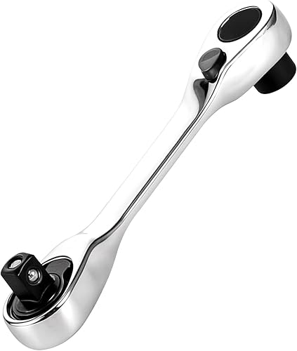 Miniatura 2 de Mini llave de trinquete  Herramienta de mano reversible de doble cabeza, llave de vaso compacta para reparación automotriz y proyectos de bricolaje