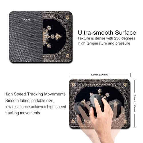 Image of Carpet Pattern Mousepad - Small Non-Slip Rubber Carpet Design Printed Computer Mouse Pad 19x22cm (FMP0234)