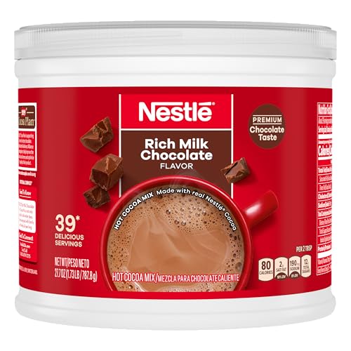 Nestle Hot Cocoa Rich Milk Chocolate Flavored Mix Powder Canister...