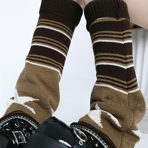 Image of WODECASA Girls Kawaii Leg Warmers Knitted Flared Leg Sleeves Goth Crochet Baggy Cuff Ankle Heap Socks