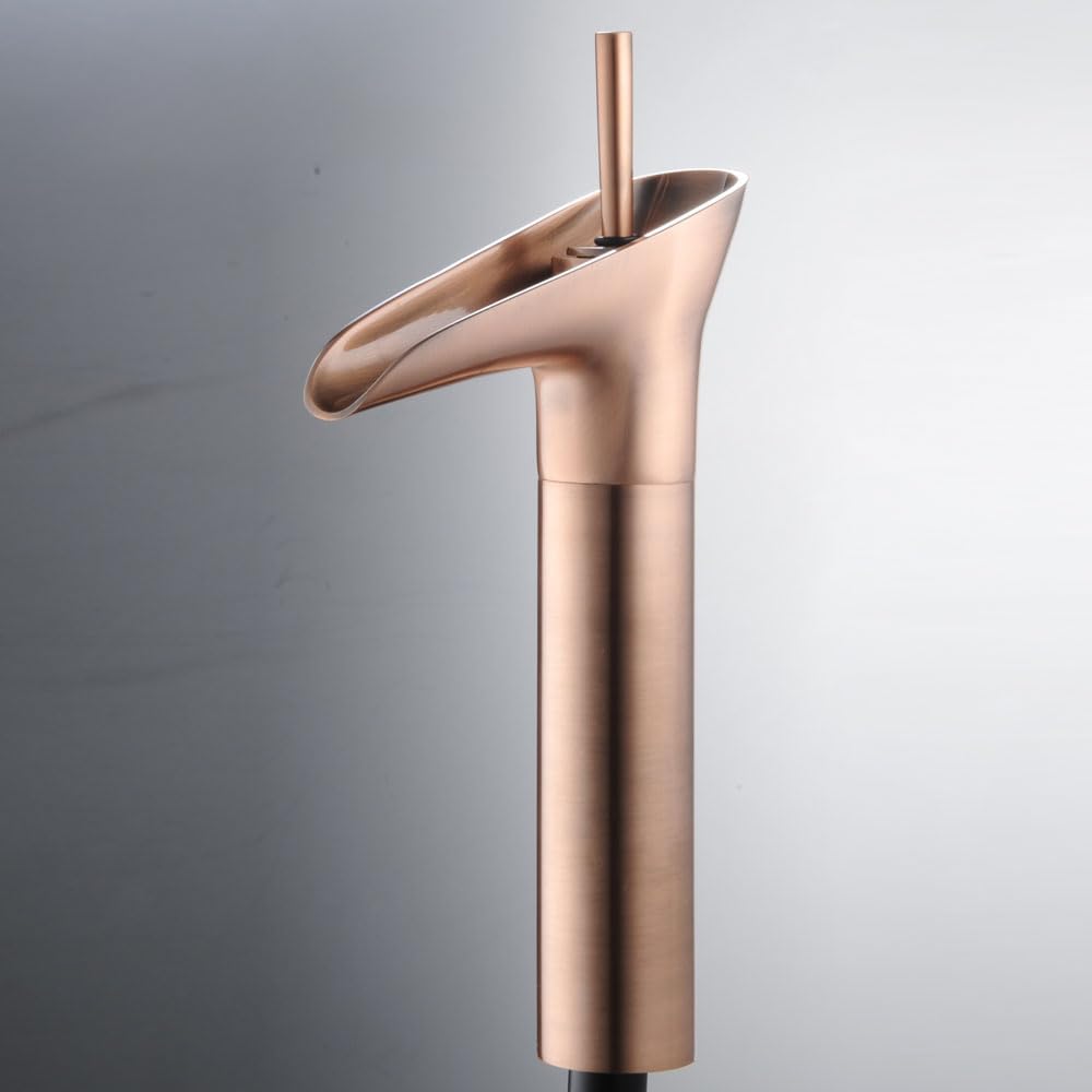 Mitigeur cascade salle de bain en bronze rouge haut de gamme GZ-8007