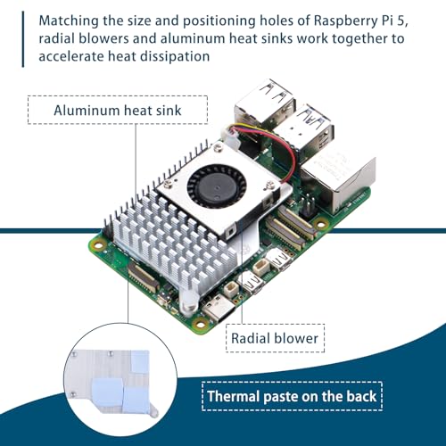 Boîtier métal pour Raspberry Pi 5 avec carte d'extension M.2 NVMe SSD - 4