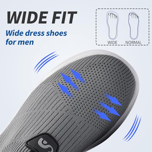 Men's Slip On Sneakers Walking Shoes Wide, Casual Soft Breathable Slip in Sock Sneakers,Non-Slip Rubber Sole, Workout,Athletic3