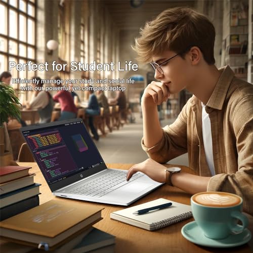 Image of HP 14 inch HD Laptop | Back to School Limited Edition with 1 Year Microsoft 365 | Intel Quad-Core Processor | Long Battery Life | w /WOWPC Bundle | Windows 11 (Natural Silver, 32GB RAM | 576GB Storage)