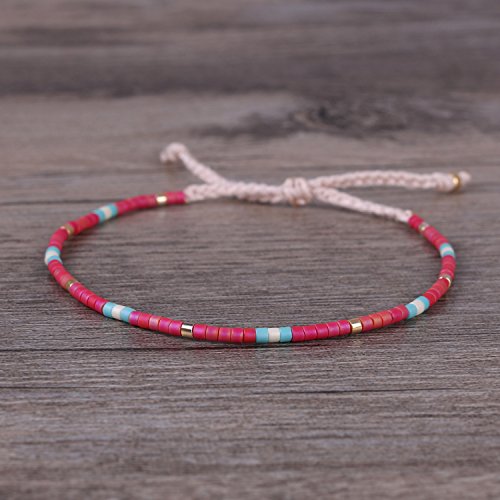 Image of KELITCH Boho Women Crystal Shell Beaded Friendship Bracelets Handmade Strand Bracelet Bangles Jewelry