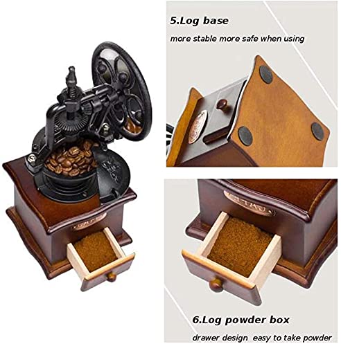 Muramaudi Molino De Cafe Manual Mango Plegable De Acero Inoxidable Muelas De Cerámica Ajustables Con Cuchara De Café Multifuncional Y Cepillo Portátil De Madera Para Viajes Camping Oficina