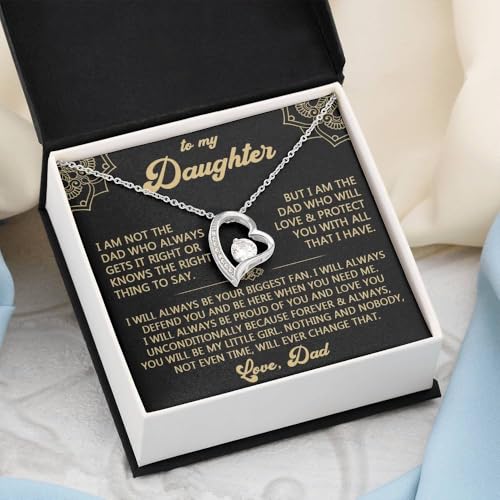 To My Daughter Necklace From Dad, Heartfelt Jewelry With Message Card, Birthday Present, Christmas Keepsake, Graduation Gift Idea From Loving Parents3