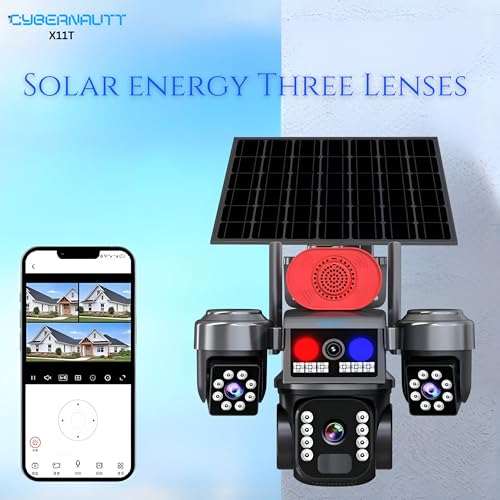Image of XUGA-Cybernautt Series X11T 12MP PTZ Dual Solar 4G Sim Outdoor CCTV Camera | Color Night Vision | Motion Detection | Water Proof | Built in Siren | Use Air-tel 4G Sim