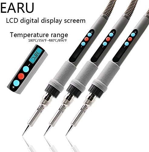Soldering 60W LCD Display Electric Soldering Irons Temperature Adjustable Thermostat Electric Iron Handle Heat Pencil US EU UK 110V 220V - (Power: 60W, Plug Type: EU)