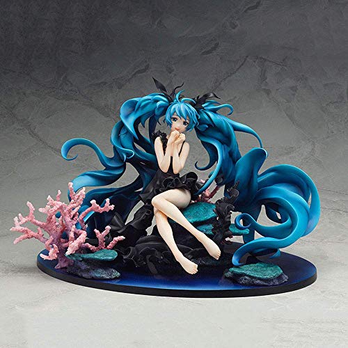 Actionfigur,Hatsune Miku Tiefsee Miku Mädchen Anime Figuren Charakter Modell Statue, PVC Material Cartoon Spiel Figur Spielzeug Puppe Ornamente, Desktop-Dekorationen, Mädchen Cover