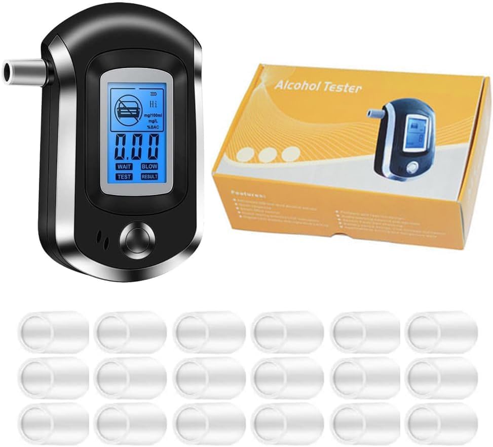 CIFFRA Alcohol tester with 20 ports and portable alcohol tester with LCD display, professional alcohol tester, digital fast and high-precision