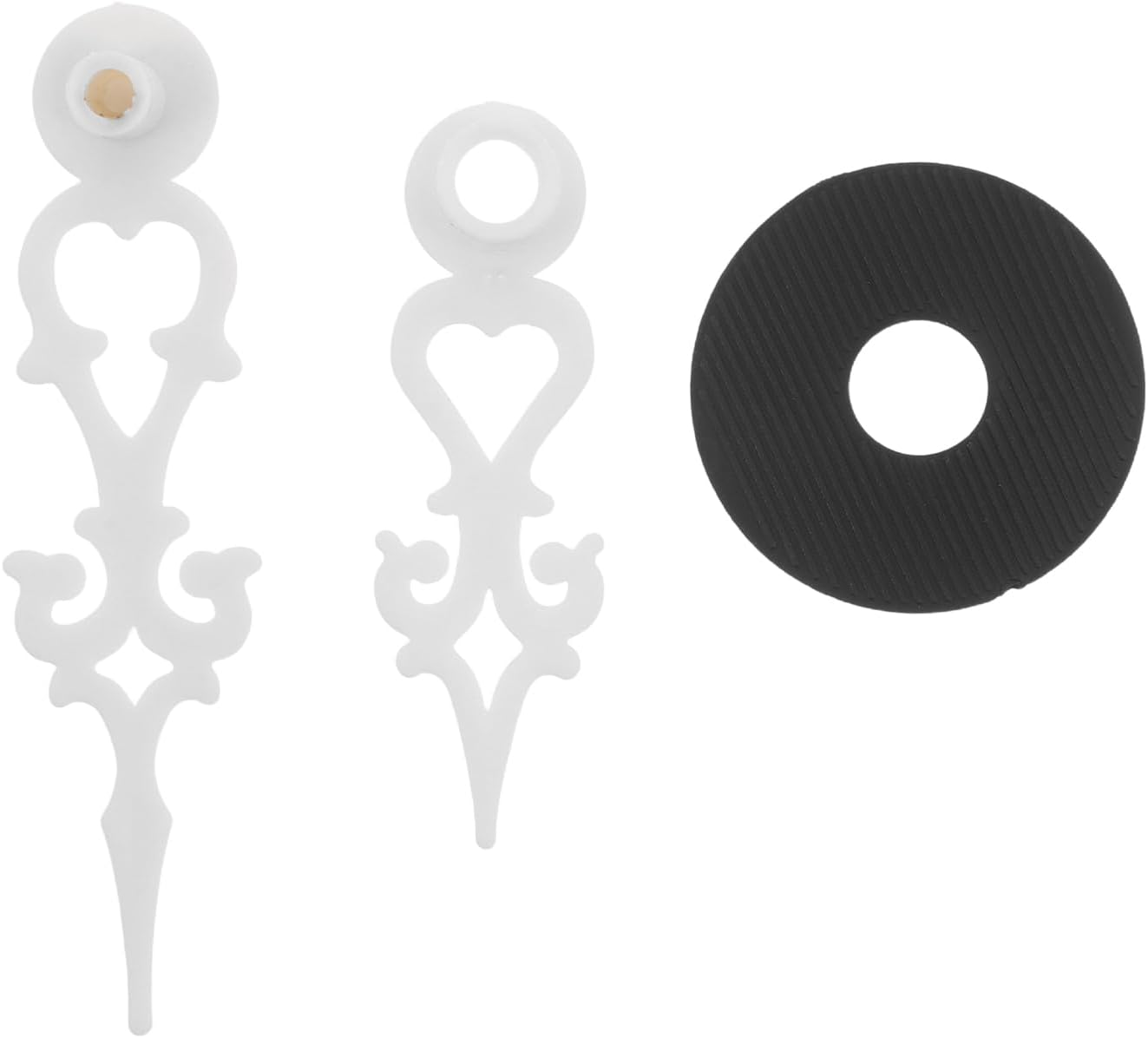 COHEALI Cuckoo Clock Hands Replacement Set White Plastic Precision Clock Pointers with Nut and Gasket for Vintage Timepiece Repair and Movement Maintenance
