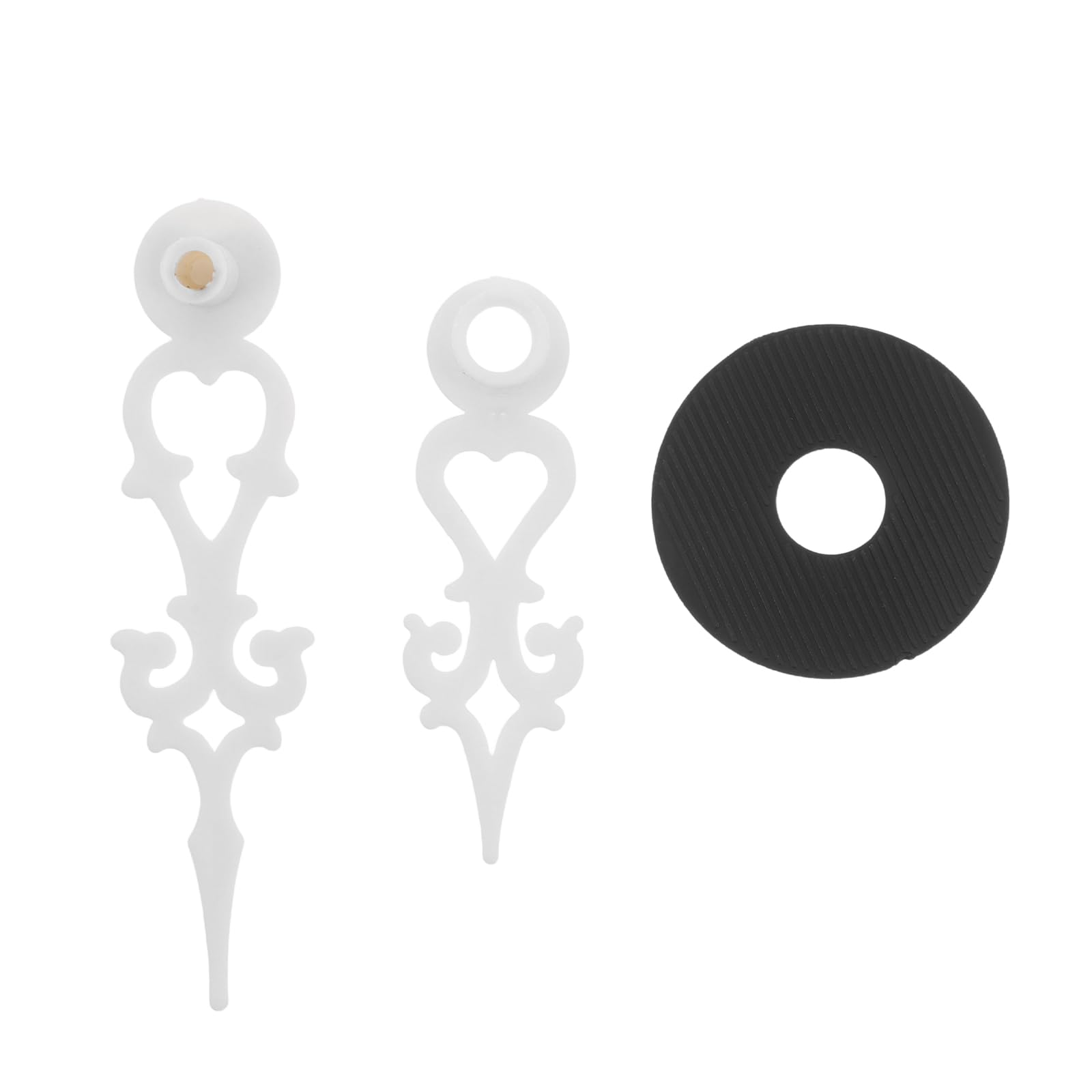 COHEALI Cuckoo Clock Hands Replacement Set White Plastic Precision Clock Pointers with Nut and Gasket for Vintage Timepiece Repair and Movement Maintenance