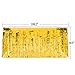 Leegleri 2 Pack Gold Metallic Foil Fringe Plastic Table Skirt Tinsel Party Garland Banner for Parade Floats Mardi Gras Party Decoration（L108 in*H 29in）