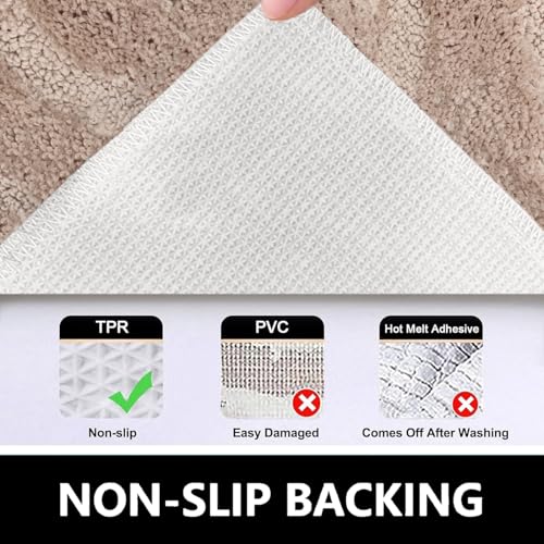 Image of Luxe Home Bath Mat Super Soft Microfiber Non Slip Scotland Diamond Bathroom mats Water soak Washable Doormat for Home, Bedroom, Living Room (38x58 cm, Beige) Pack of 1