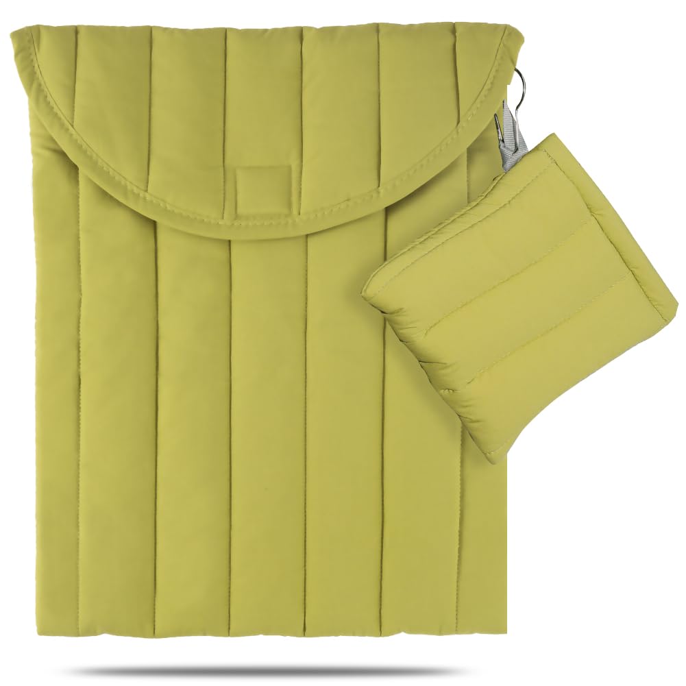 Puffy Laptop Sleeve Set 15-16 Inch Green, Protective Carrying Case for Men and Women, Cute Case Bag Compatible with 15 and 16 Inch Laptops, for