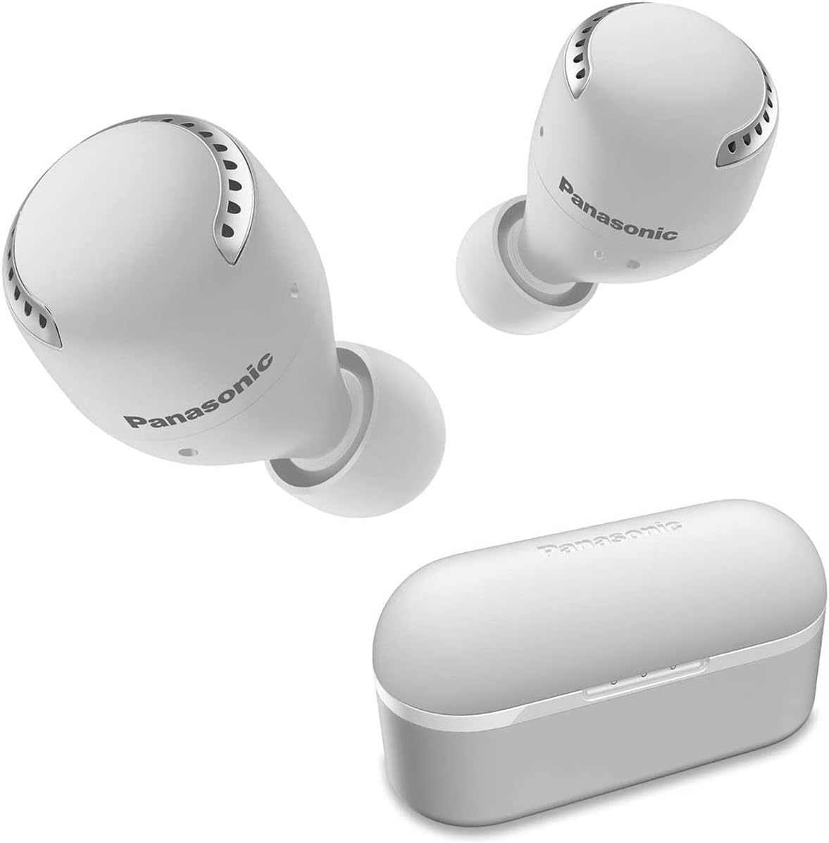 Panasonic Noise Cancelling Wireless Earbuds, True Wireless Earbud & In-Ear Headphones with Charging Case, IPX4 Water Resistant and Compatible with Alexa – RZ-S500W (Light Grey)