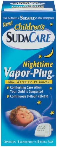 Children's Nighttime Vapor-Plug Mini Waterless Vaporizer with 5 Refills (Pack of 3)