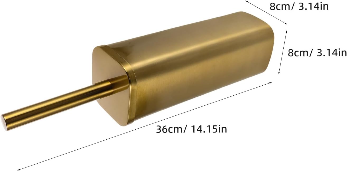 1 Set Gold Toilet Brush and Holder Set - Stainless Toilet Bowl Brush and Holder - Ideal for Bathroom Restroom Through Cleaning