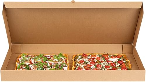 Miniatura 9 de Eco Pie - Caja de pan plano de papel kraft corrugado - 24 x 8 x 2 pulgadas - Caja de 50 unidades