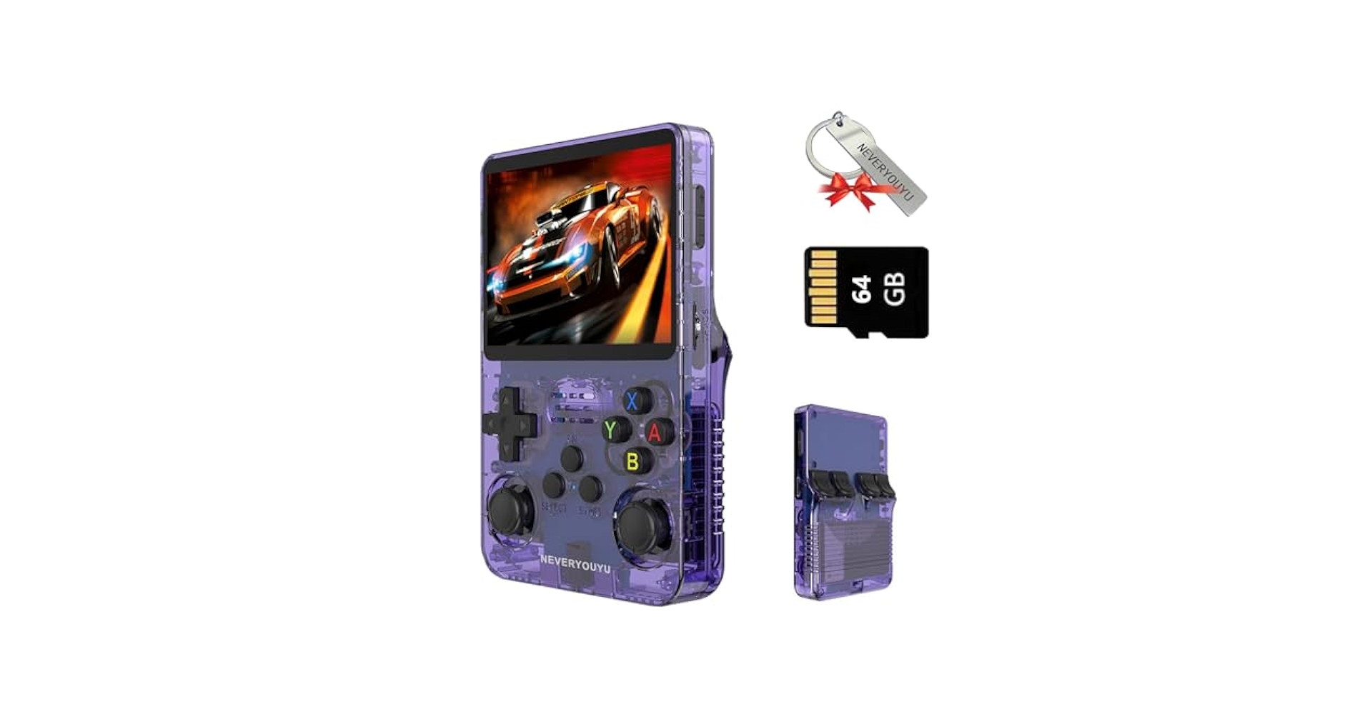 R36S Purple 中華ゲーム機 ＋64GB microSD 出来はいいけどお勧めしにくい中華ゲーム機R36S / R36S Review