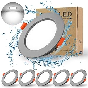 BAGZY LED Recessed Ceiling Light, 5W Downlights Spotlights Ultra Slim 5 Packs 500LM Cool White 6000K,Cut Φ70-80MM,IP44…