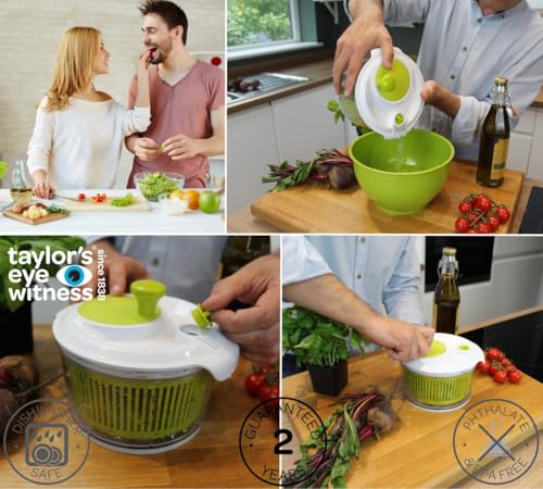 Compact Salad Spinner with Clear Bowl & Smart-Lock Lid - 16cm - Image 5