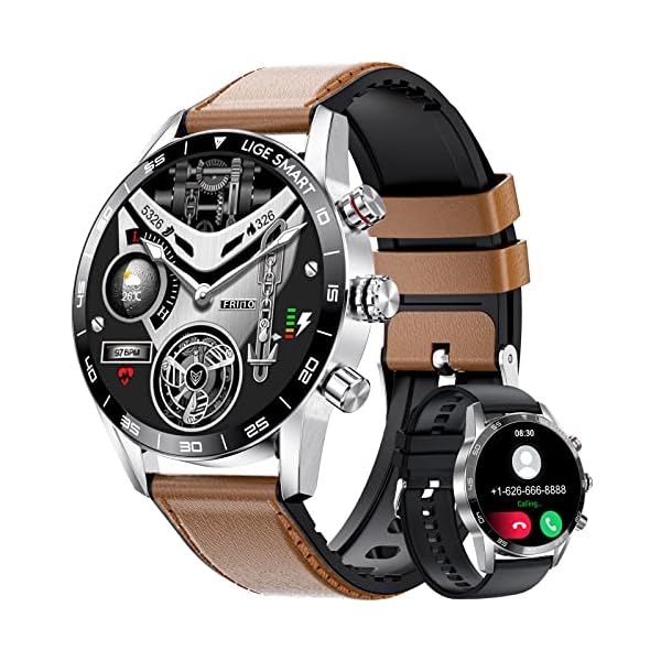 LIGE Smart Watch for Men Women with Bluetooth Call, Fitness Tracker 1.32" HD DIY Full Touch Screen Smartwatch with Heart Rate Sleep/Blood Pressure Monitor, IP67 Waterproof Sport Watch for Android iOS