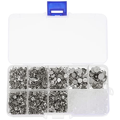 EXCEART Caixa de Metal Brincos Mensagens 1 Agulhas de Prata Plano Pad Em Branco Brinco Pin Studs Ear