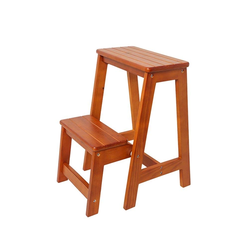 Taburete de escalera de madera con 3 pasos plegables y soporte de 150 kg para el hogar