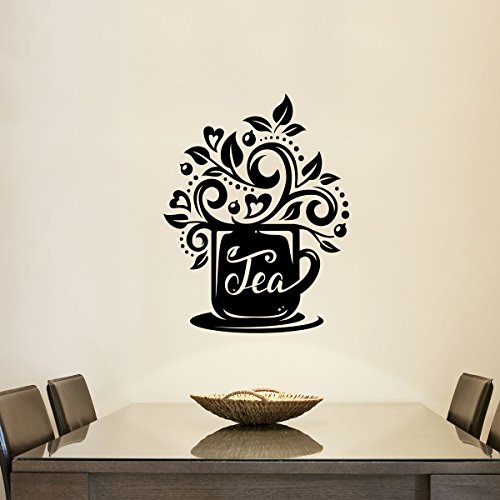 Tea Cup Wall Sticker Home Decor Coffee Cup Wall Art Love Coffee Kitchen Wall Tea Sticker Vinyl Decal Restaurant - Image 2