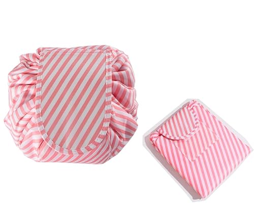 GCOA 2 Pack Bolso de Cosméticos Bolsa de Almacenamiento de Maquillaje Perezoso de Viaje de Gran Capacidad Portátil e Impermeable Paquete rápido Bolsas de Aseo duales mágicas con Cremallera y Cordones Cover