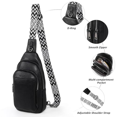 Image of TANTOMI Small Sling Bags for Women, Leather Cross body Purses Bag for Daily Travel Leisure Sport Fanny Packs with Adjustable Strap