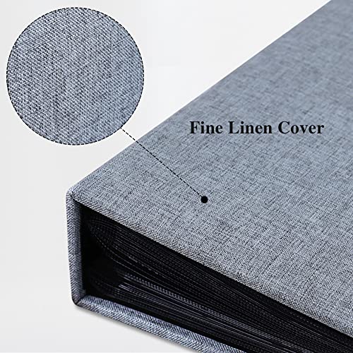 Vienrose Linen Photo Albums Slip in 6x4 300 Pockets Photobooks Black Page Large Capacity Picture Albums for Valentine Wedding Christmas Birthday