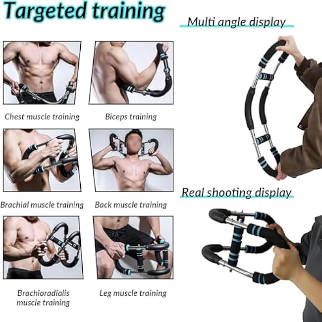 Twister Arm Trainer, 40-100 Lb Adjustable Power Twister Bar, Chest Shoulder Arm Workout Equipment, Portable Shoulder Strength Exerciser Machine for Fitness People