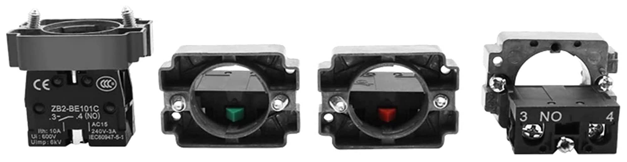 XB2-BA21 22mm Flush Pushbutton Switch – 10A 600V, 1 N/O, Momentary, Round Black – Industrial Control