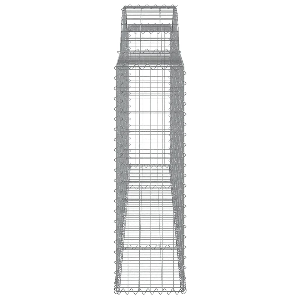 Kosze gabionowe łukowe 10 szt. 300x30x100/120 cm żelazo ocynkowane | Drut odporny na korozję 3,5 mm, haki wzmacniające, wypełnienie kamieniem lub żwirem, zastosowanie w ogrodzie na patio