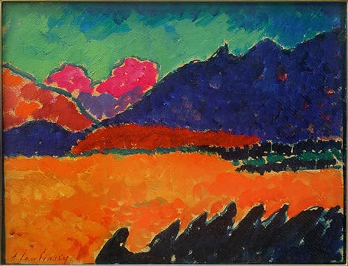 Tableau expressionniste la vallée de Murnau par Jawlensky affiche déco chambre 60x90cm