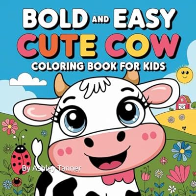 Cute Cow: Bold and Easy Coloring Book
