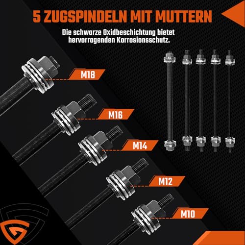 GEARMONSTER 27tlg Radlager Abzieher Set, Silentlager Abzieher Werkzeug Gummibuchsen Druckhülsen Set mit Aufbewahrungskoffer für Auto, PKW, LKW Achslager Montage Demontage Druckhülsen Satz