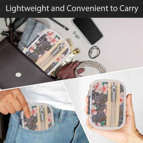 Image of Pill Case Weekly Travel Pill Organizer for Purse with Removable 7 Day Pill Box Premium Neoprene Pill Container for Travel Purse Accessory, Vitamin, Supplement, Small Pieces Arrangement-Leopard