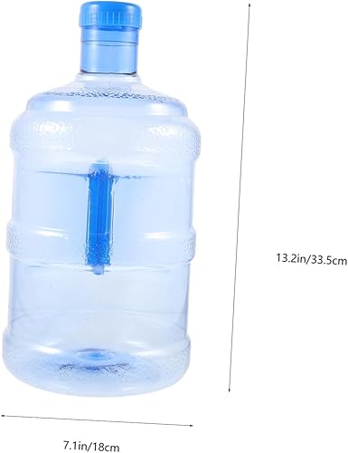 Miniatura 9 de VOSAREA Contenedor de botella de agua de plástico de 5L Cubo de jarra con tapa de corona y asa de transporte para cubo de agua purificada