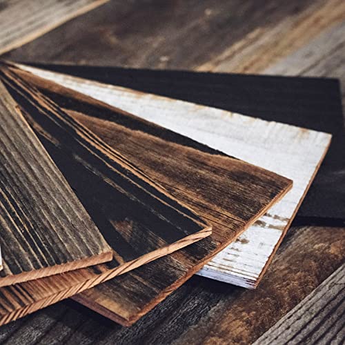 Weekend Walls - Reclaimed Weathered Redwood - DIY Easy Peel and Stick Wood Wall Paneling (Sample Variety Pack)