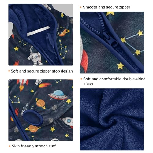 CHIFIGNO Cute Astronauts Kids Warm up Jacket Fleece Jacket for Fall Winter 3T3
