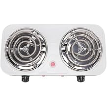 Electric Stove Top Burner 2000w 2 Burner Electric Stove Portable Electric Countertop Stove Iron Burners for Cooking Us Plug 110v