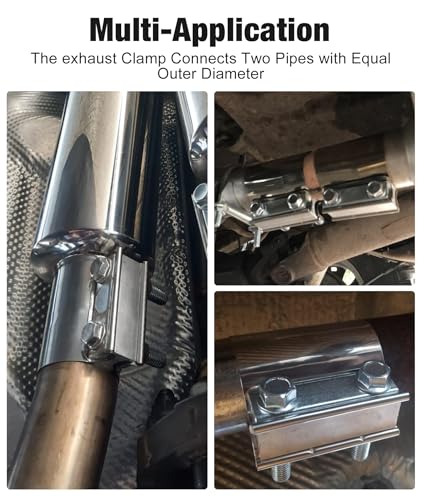 Evil Energy ES00424S2.5 2.5 Inch Exhaust Clamp,2 1/2 Inch Butt Joint Band Clamp Sleeve Coupler Stainless Steel thumb #5